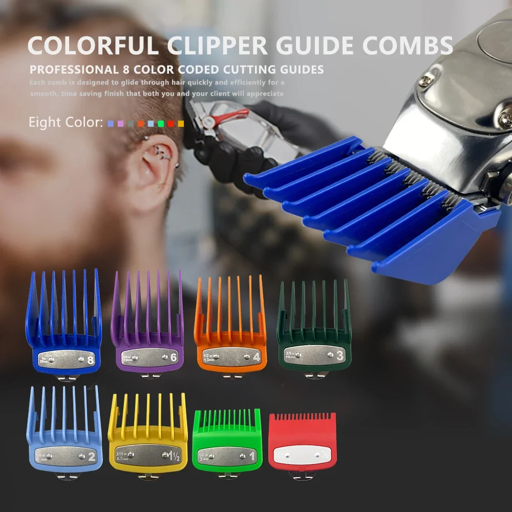 

8Pcs Universal Transparent Hair Clipper Guards For Wahl Clippers Barber Accessories Professional Trimmer Attachment Limit Combs