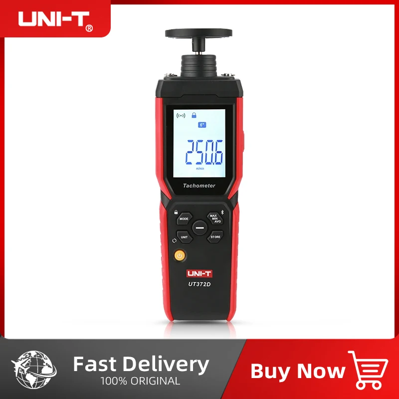 

UNI-T Speed Tachometer 2-in-1 UT372D Laser Tachometer Contact And Non-contact Tacometro Digital RPM Meter Spin 1 to 19999 RPM