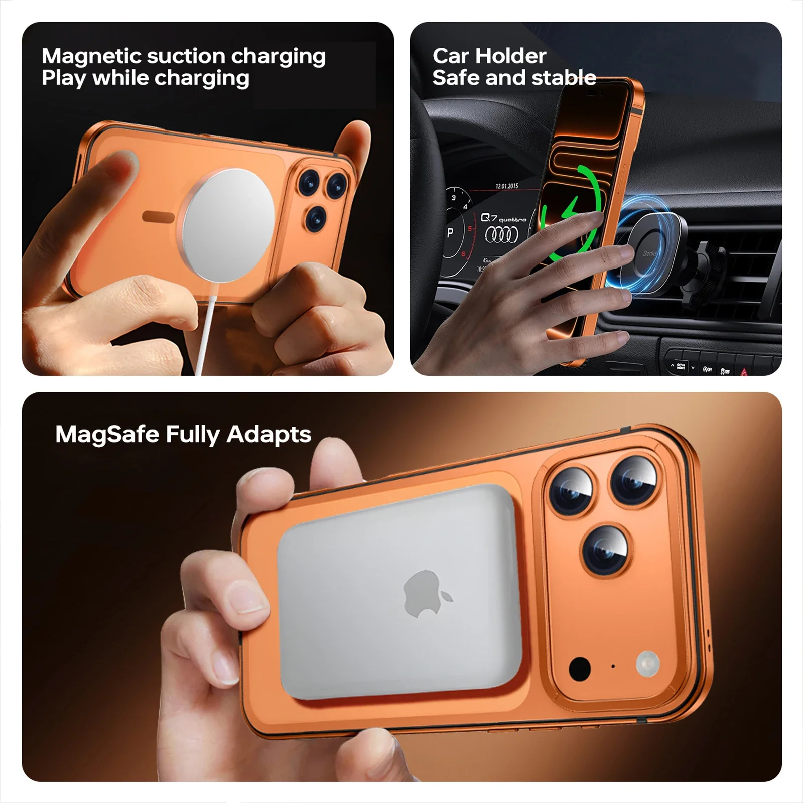 2026 حافظة جديدة عالية الجودة مناسبة لهاتف آيفون 17 برو ماكس/برو إطار معدني حماية ثقيلة حافظة هاتف مقاومة للكسر