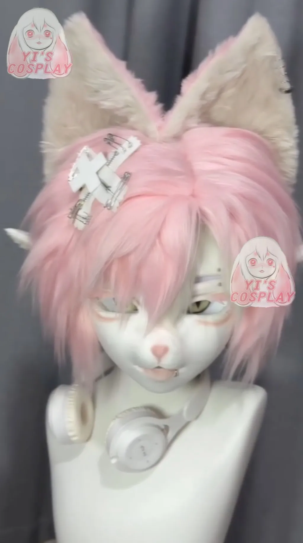 

Yis косплей на заказ пушистая голова голова кигуруми косплей Kemono Fursuit гарнитуры ручной работы Beast индивидуальный меховой костюм Kemono голова