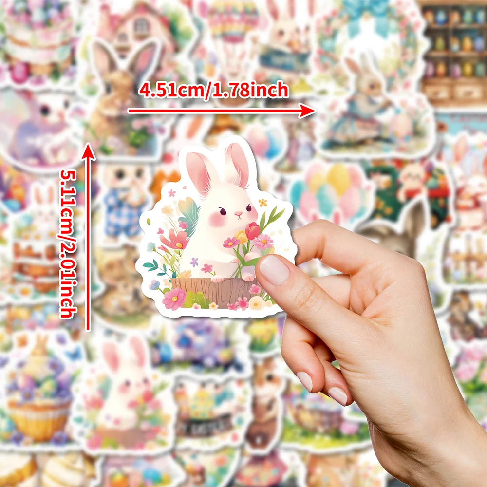 10/30/50pcs Easter Theme Rabbit Egg Stickers Cartoon Decoration DIY Phone Notebook Fridge Bike Skateboard Suitcase Toys Gifts