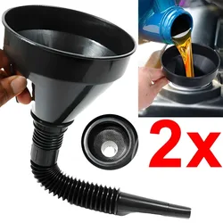 1/2pcs Refueling Funnel with Filter Motorcycle Refuel Gasoline Engine Oil Funnel Moto Car Funnels Car Repair Filling Tool 130mm