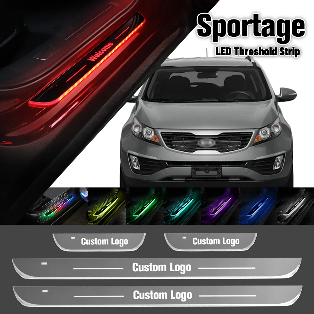 

For Kia Sportage 2004-2023 Car Door Sill Light Customized Logo LED 2017 2019 2021 Welcome Threshold Pedal Lamp Accessories