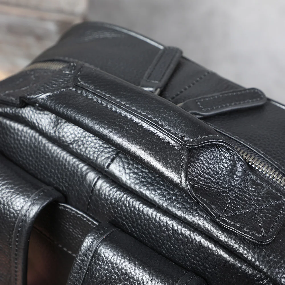 S.WORKER Großer Klassischer Echtleder-Tagesrucksack Geschenk für Männer Lässige Schultaschen Reise-Herrenrucksack – Detail 14