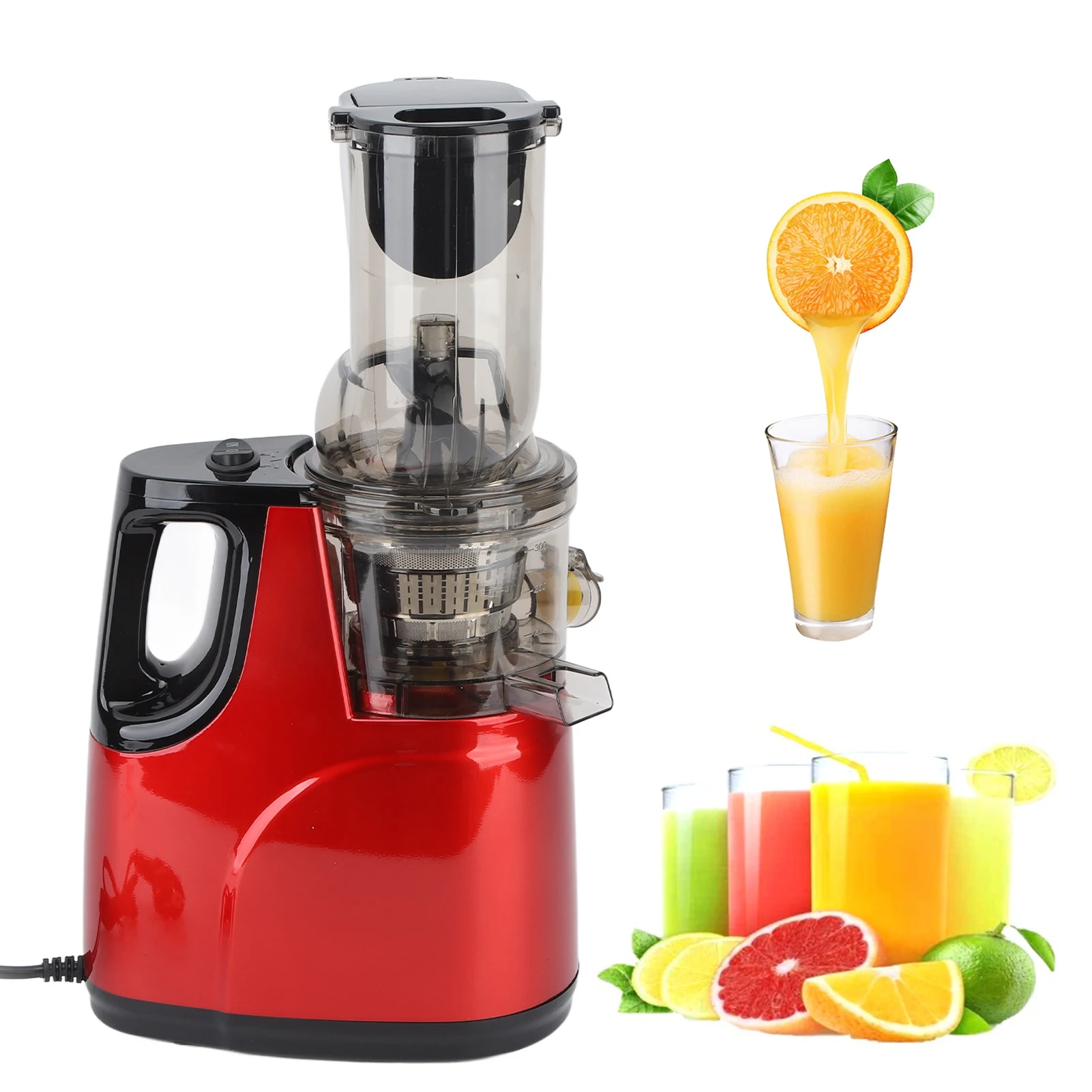 Electric Juicer 500W Large Opening Full Auto Masticating Juicer Home Kitchen Extractor Fruit Food Processor EU 220V