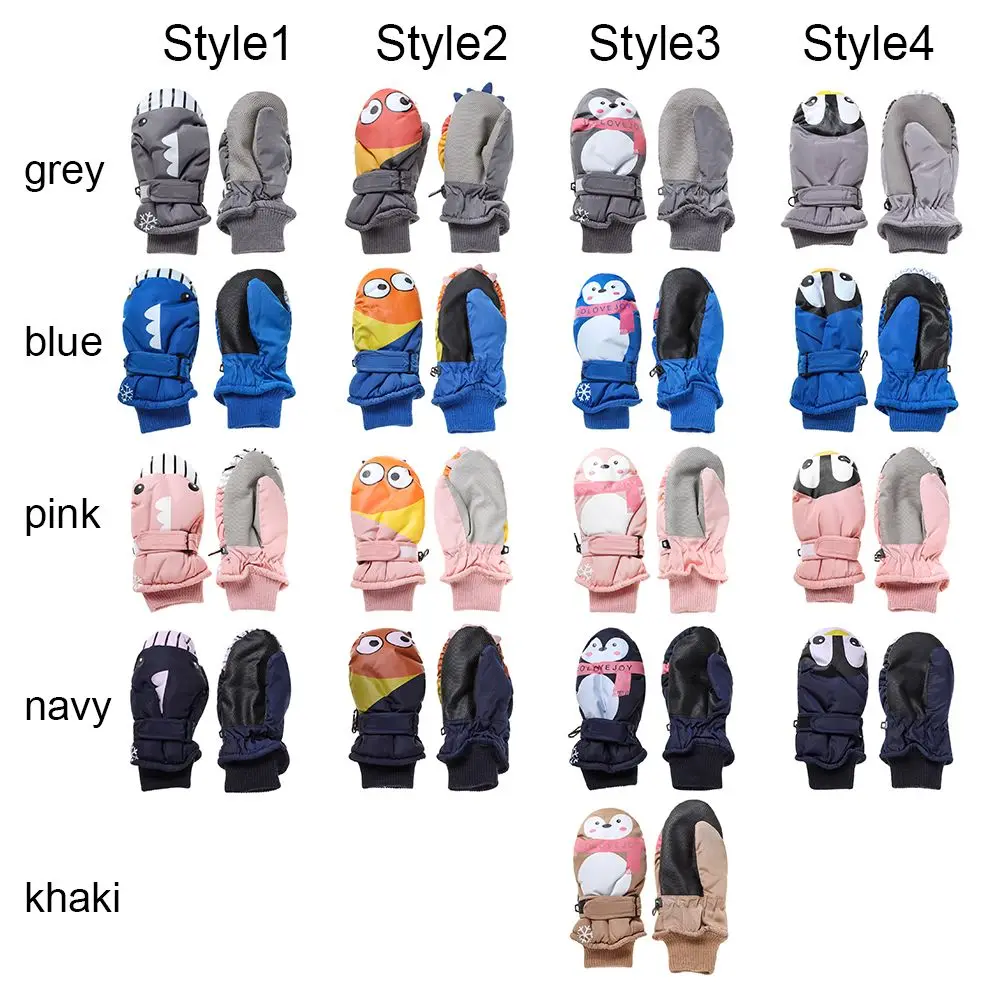 Thicken Warm Winter Must Children Kids Windproof Waterproof Snow Snowboard Children Ski Gloves Long-sleeved Mitten