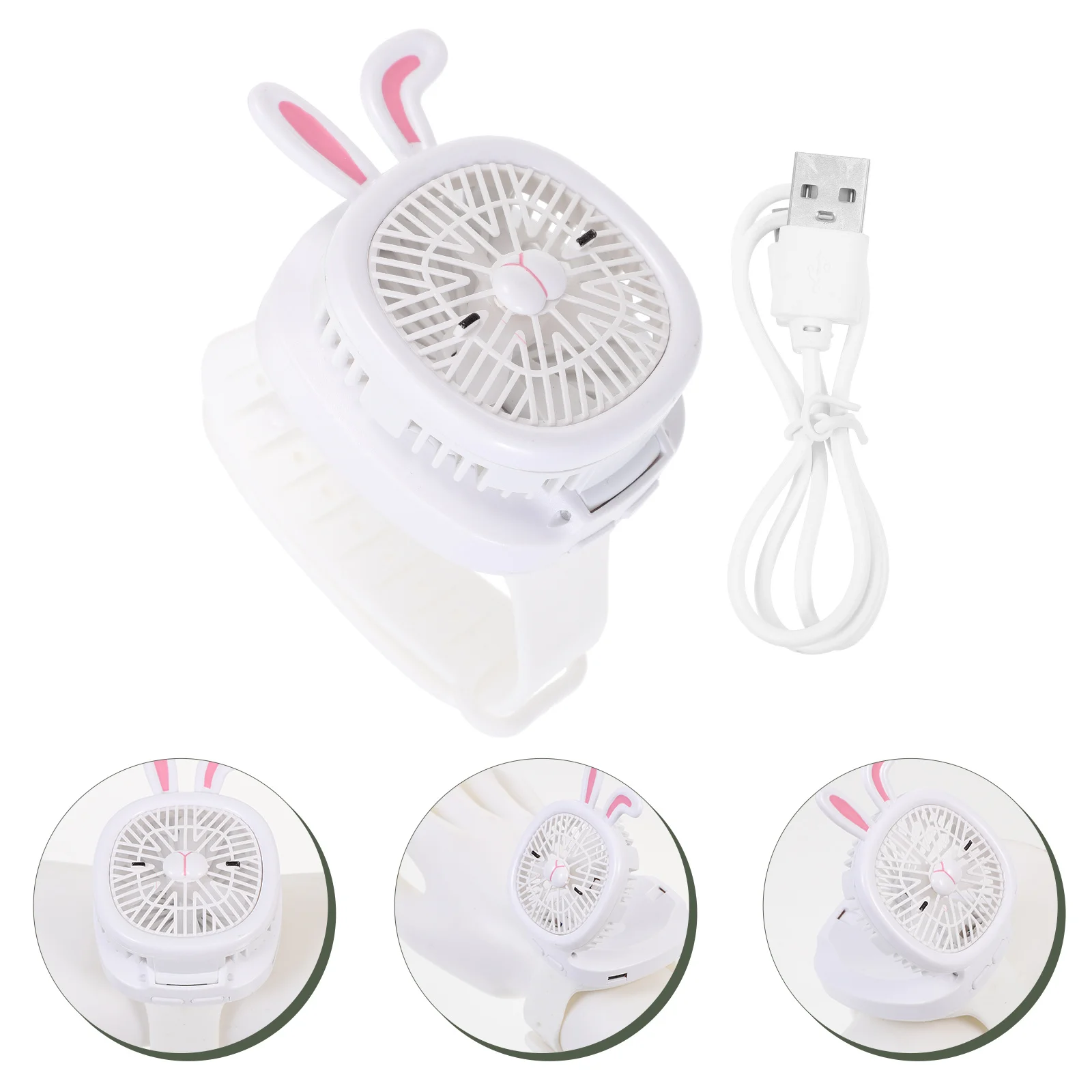 

Kids Cartoon Watch Fan Portable USB Rechargeable Wrist Fan Adjustable Comfortable Outdoor Children Gift Wear-Resistant Miniature