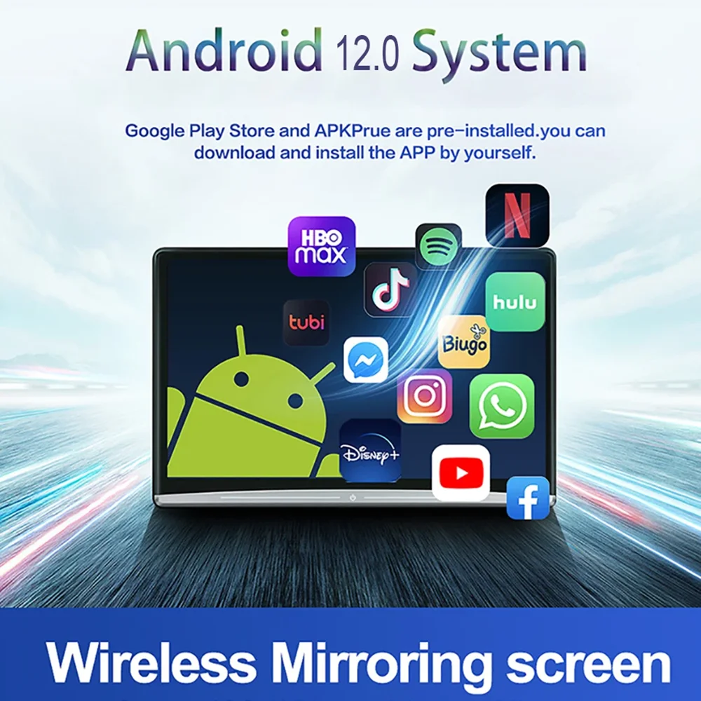 Android 12.0 Монитор подголовника 13,3 дюйма 8 ГБ + 128 ГБ 8-ядерный HD 4K Автомобильный телевизор для экранов HDMI для Kia Развлекательная система заднего сиденья