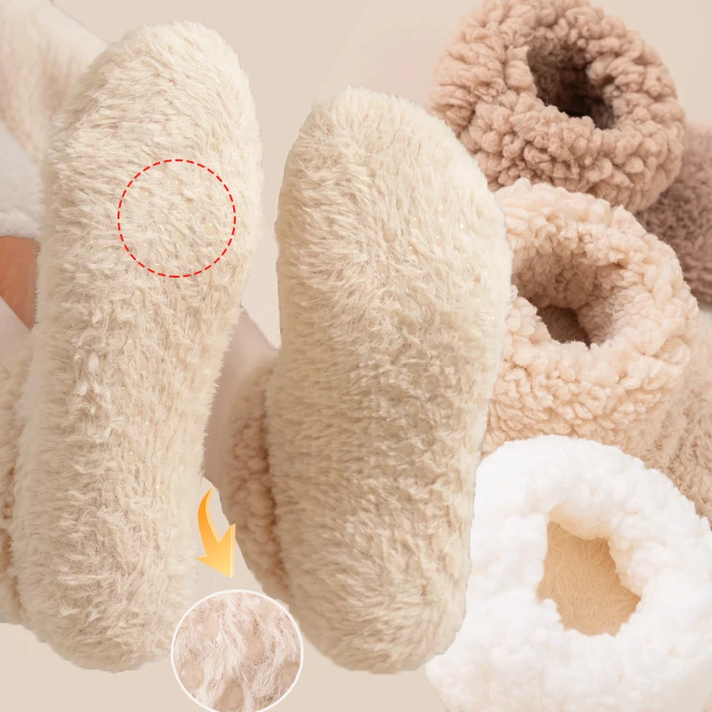 

Floor Socks with Winter Thick Lamb Wool Silicone Anti Slip Sleep Socks for Adult Autumn/winter Warmth Indoor Solid Colors Socks
