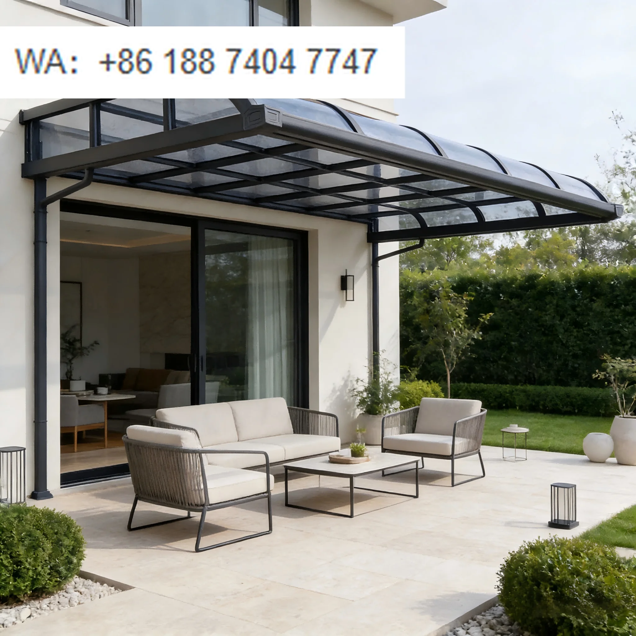 

Outdoor Modern Aluminum Polycarbonate Canopy Sunroom for Garden Supermarket Balcony Swimming Pool Customized Waterproof
