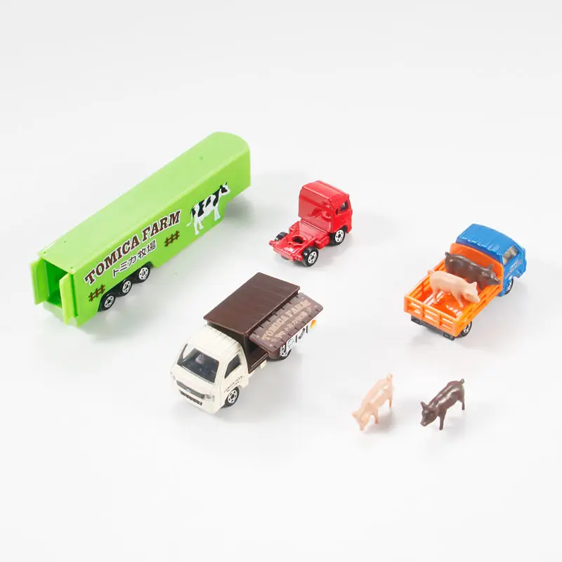 Takara Tomy Tomica Simulation alliage modèle de voiture jouet 3 pièces Ranch camion ensemble 297680 cadeau d'anniversaire pour enfants jouets Collection ornement