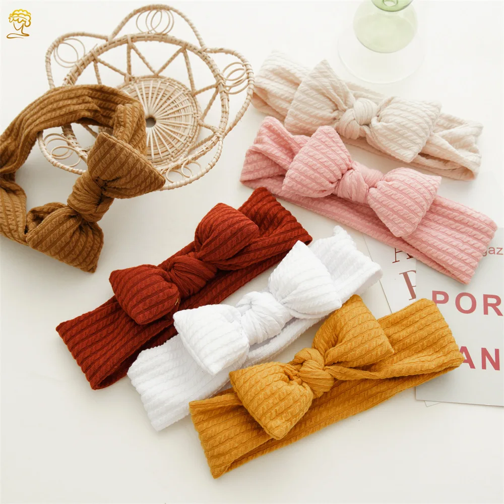 

Textured Rippled Bowknot Headband Wide Soft Cream Pink Hairband Sweet Girls Makeup Wash Face Headwrap Cute Hair Accessories