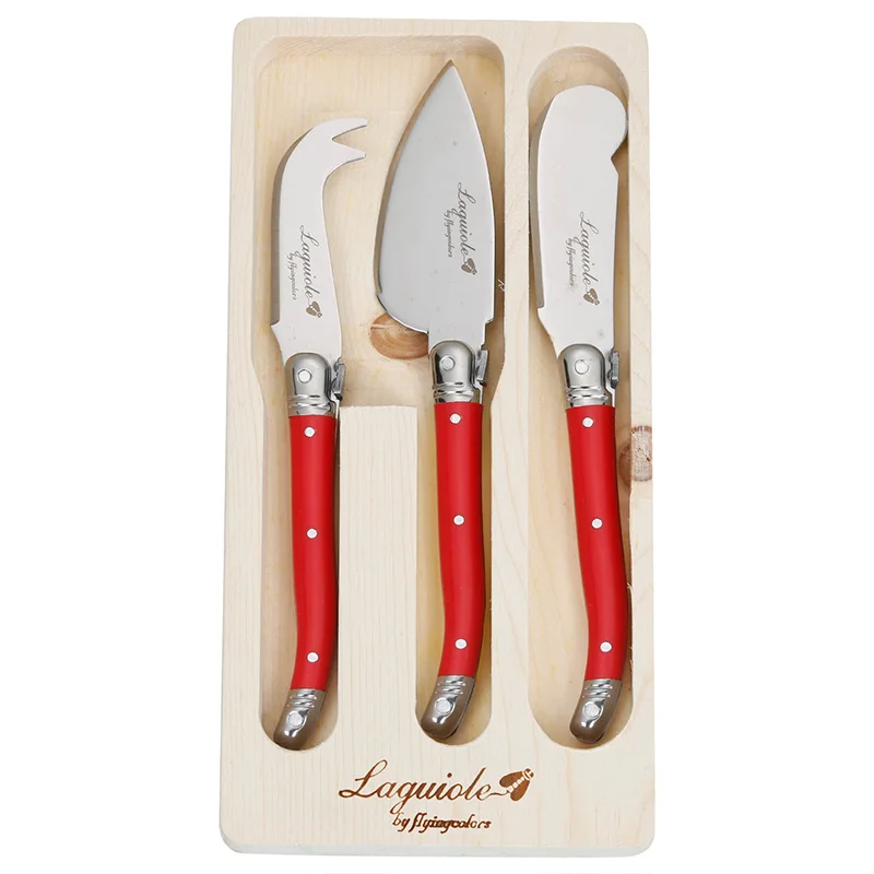 

3-6pcs Stainless Steel Butter Tool Red Cheese Dessert Jam Spreaders Cutting Bread Butter Tool Plastic Handle Bar Restaurant