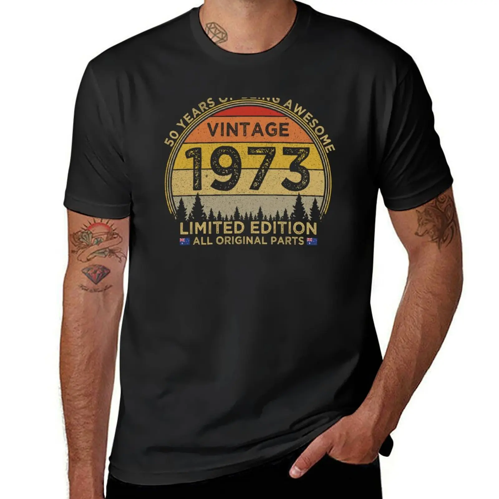 

50th Birthday Vintage 1973 Limited Edition Patriotic Australia T-Shirt vintage boys whites summer tops men workout shirt