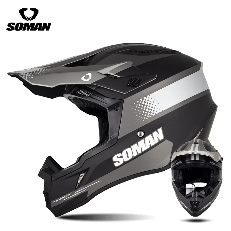 New SOMAN M11 Motorcycle Off-Road Helmet Locomotive Unisex Outdoor Mountain Riding Rally Helmet DOT Certification