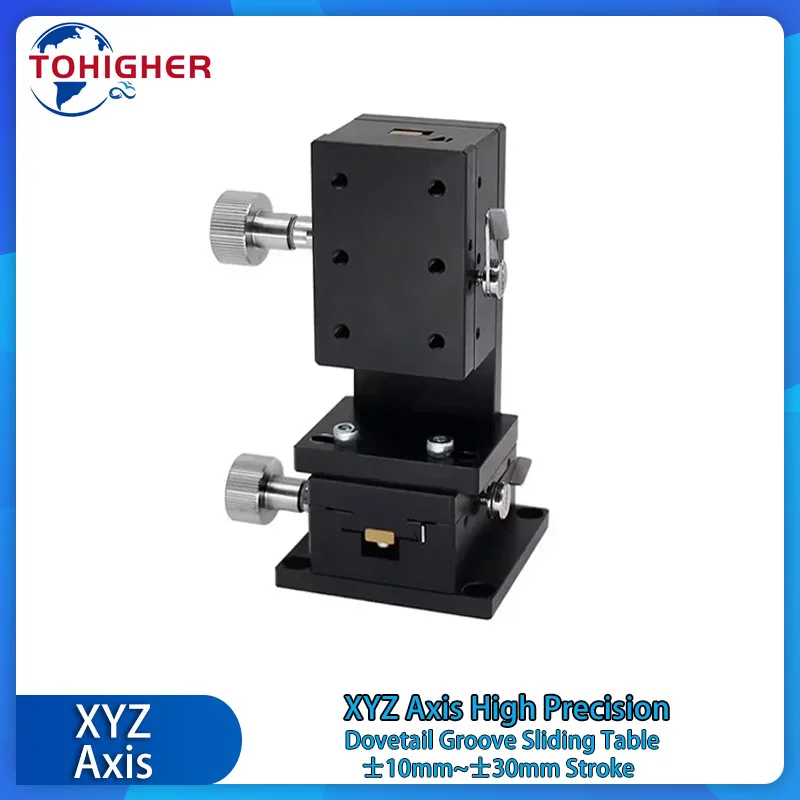 

XYZ Axis Precision Manual Dovetail Groove Guided Displacement Platform Fine Tuning Platform Knob Adjust Slider Linear Guide Part