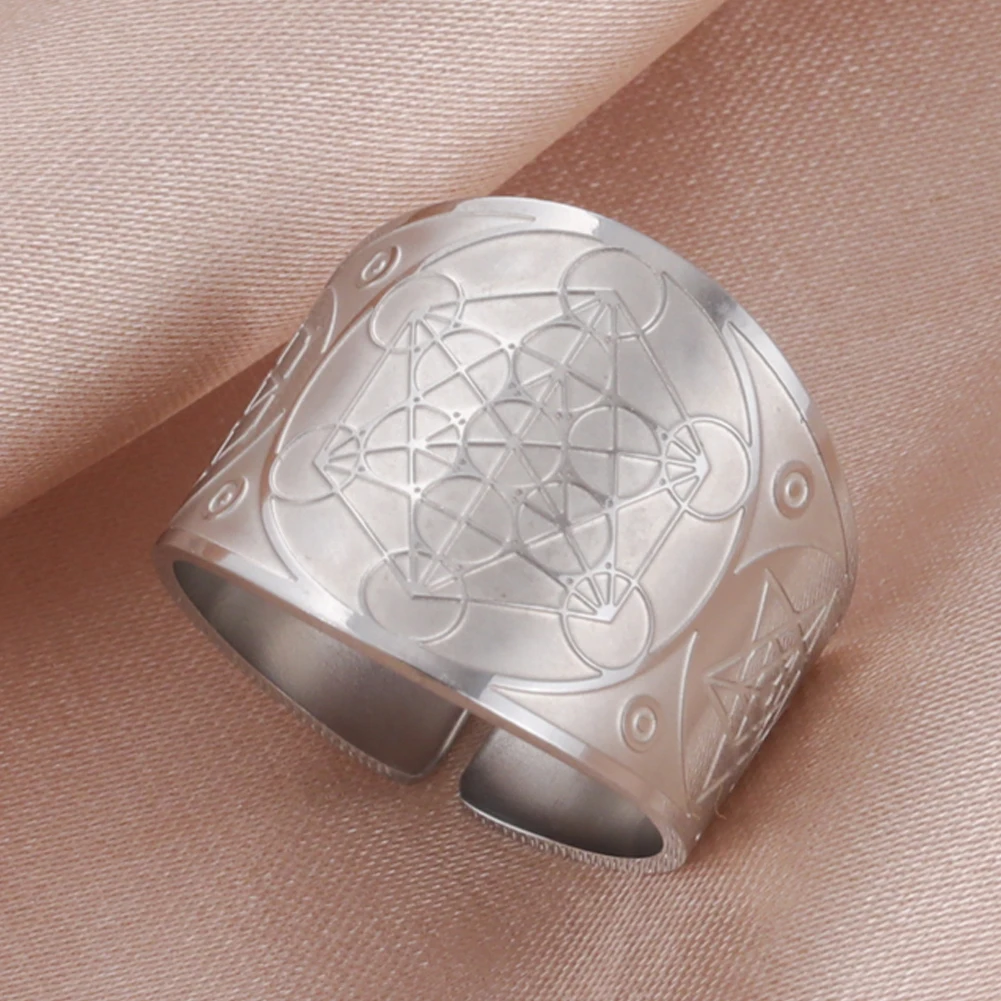 Dawapara Siegel der sieben Erzengel Geheimnis des Universums Ring Edelstahl Salomon Kabbalah Schutz Amulett Talisman – Detail 17