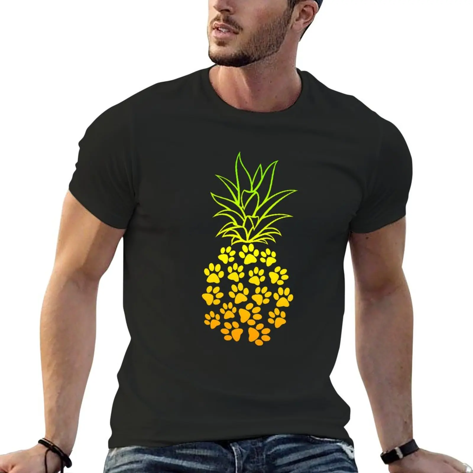 

PINEAPPLE PAW DOG LOVERS SHIRT T-Shirt tops animal prinfor boys t shirts for men pack