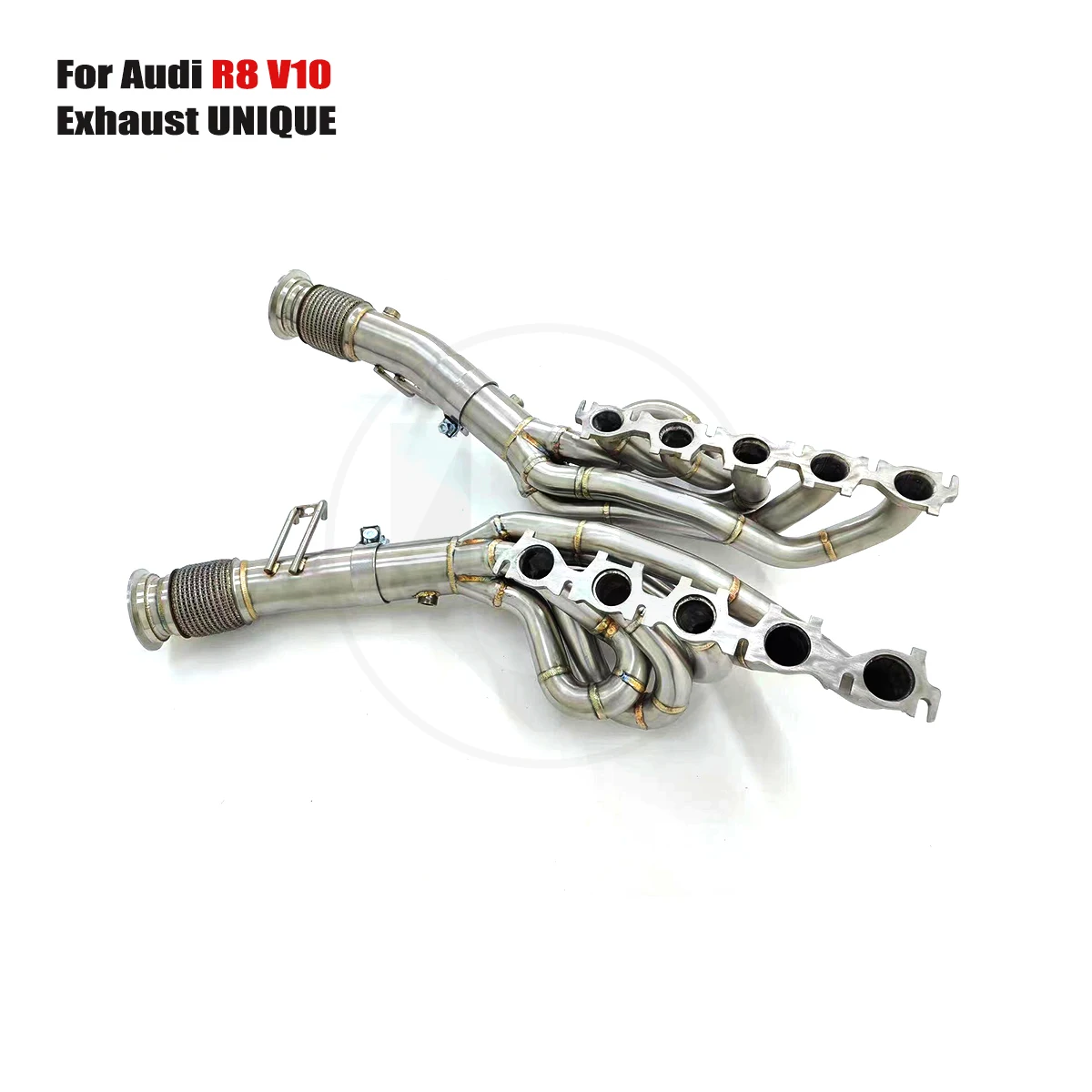 UNlQUE manifold downpipe For Audi R8 V10 Equal Length SS304 exhaust manifold Wire drawing process