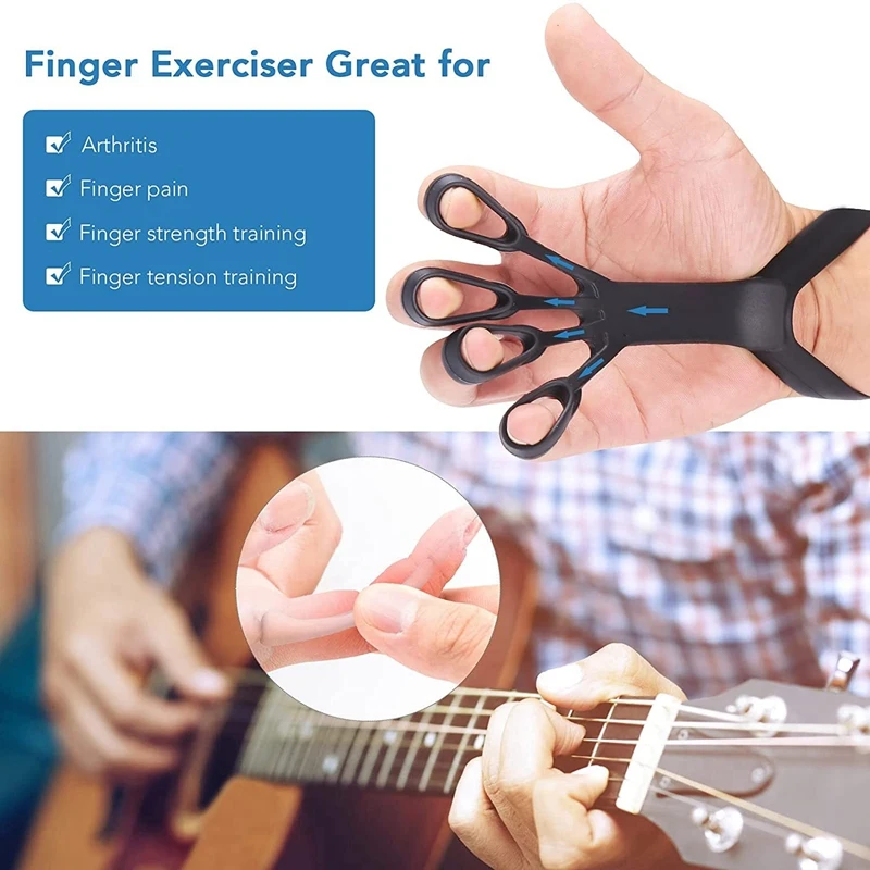 New-Hand Grip Strengthener Upgraded Finger Stretcher Finger Exerciser For Hand Therapy Arthritis Climbing And Guitar