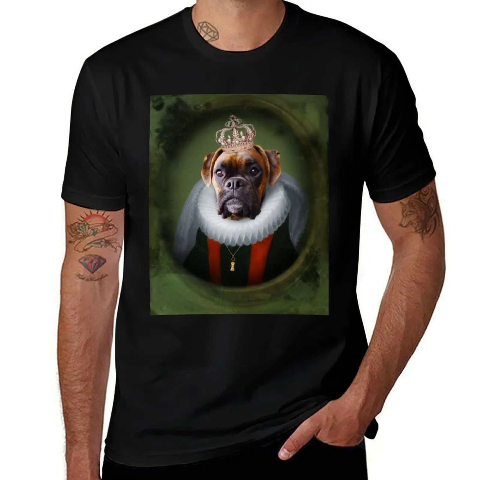 Boxer Dog Art - Queen Charli T-Shirt Halloween Casual T-Shirt
