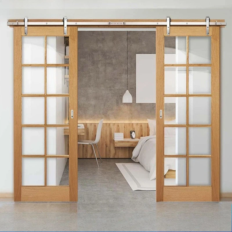 

Hotel kitchen bathroom sliding door wooden door hardware accessories complete set of household wholesale slide rail glass door