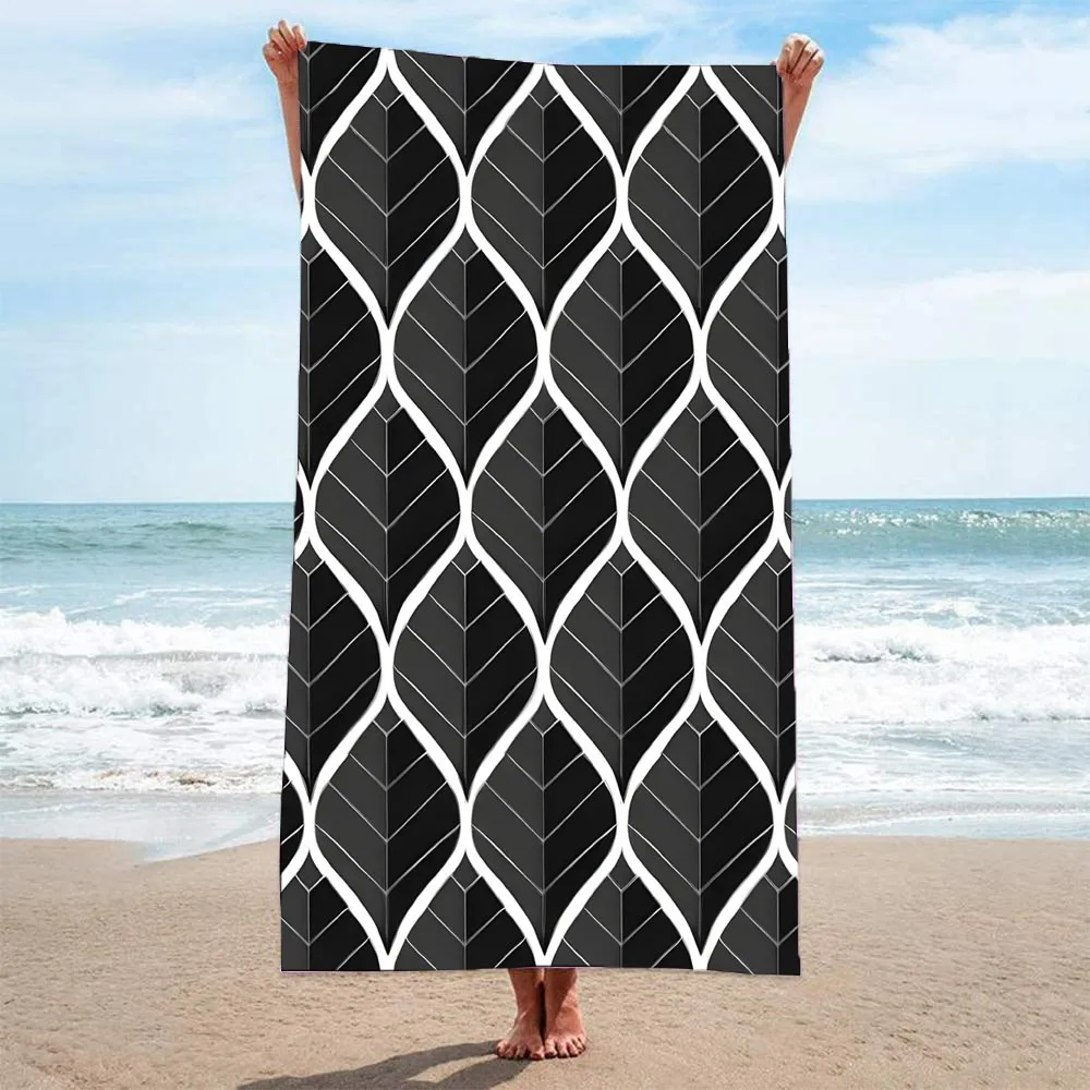 

Geomeric Zigzags Abstract Leaves beach towel,microfiber towel,spa,surf,swim,gym sports,wholesale,holiday gift,free shipping