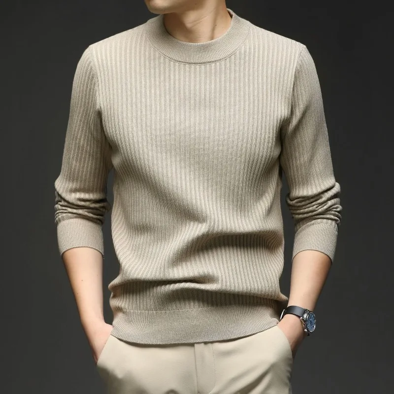 

Men's Quality Knitwear Sweaters Youth Pullovers Casual Warm Winter O-neck Bottom Wear Sweater Elastic Versatile Tops Tee Clothes