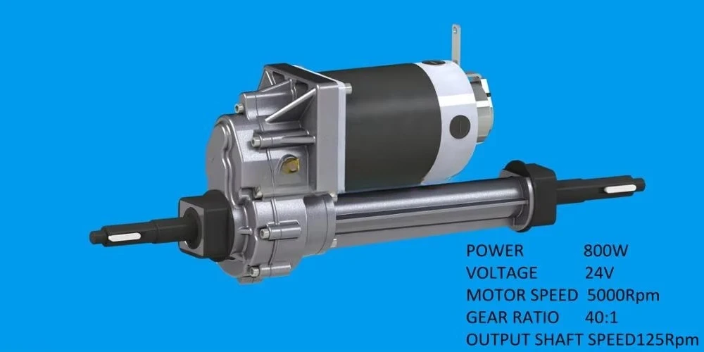 Plutools 24V 5000Rpm 40:1 Brushed DC 800w Motor Trasaxle Motor All Terrain Golf Cart Transaxle
