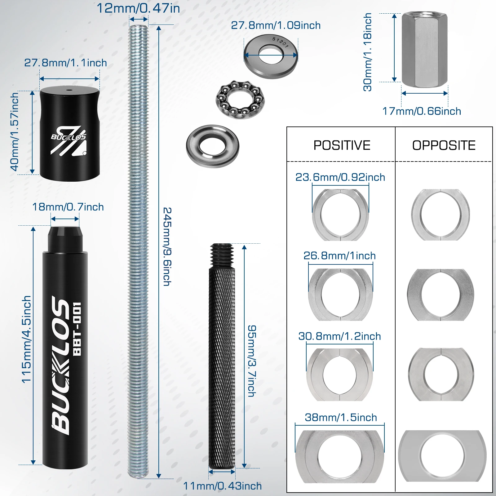 BUCKLOS Bicycle Bearings Extractor Installation Tool Bike Wheels/Hub Bottom Bracket Press Set BB Axis Soft Tail Frame Repair Kit