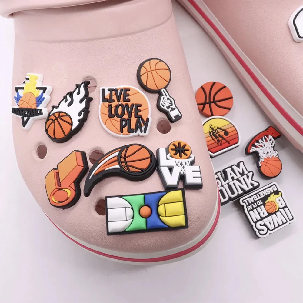 10-100 Stück Basketball-Serie Schuh-Charms Pins für Bubble Slides Clogs Sandalen Schuhzubehör Dekoration als Geschenk für Freunde – Detail 8
