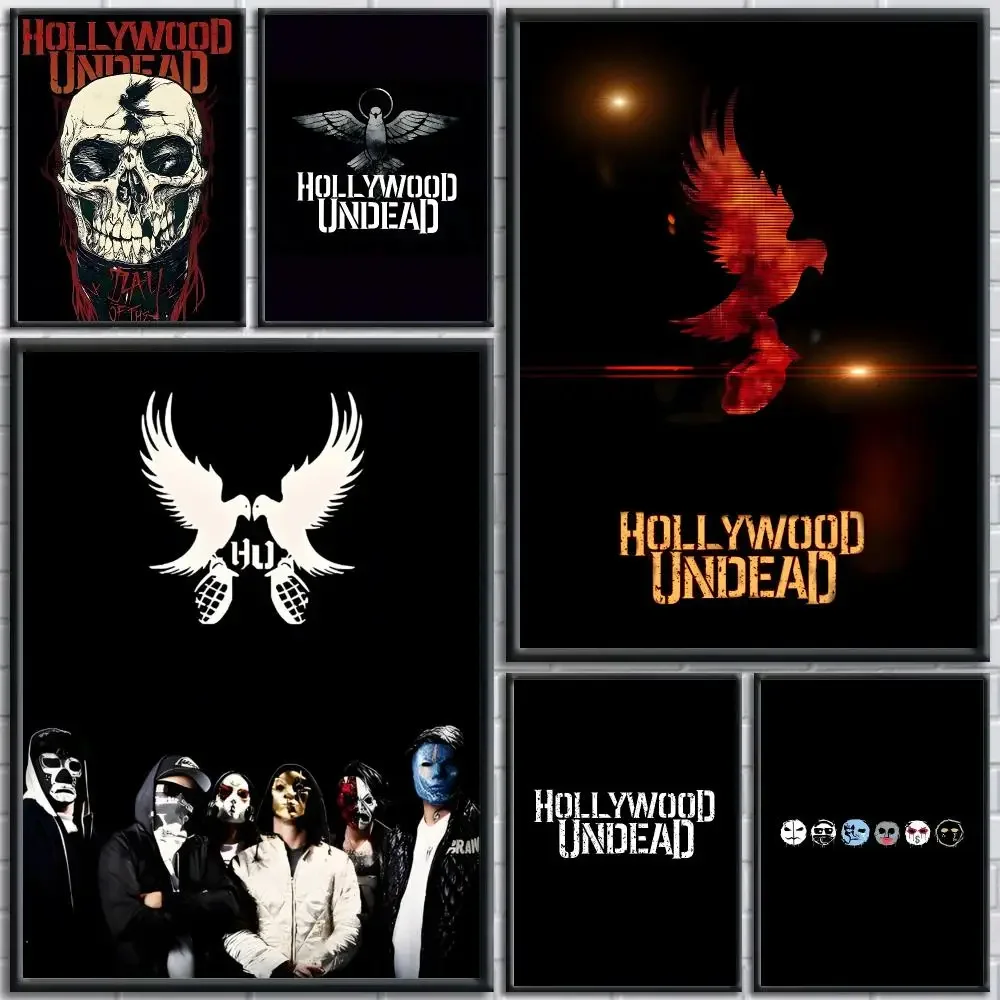 Rock Band Hollywood Undead Poster HD Self-Adhesive No Residue After Removal Ideal for All Kinds of Wall Decor