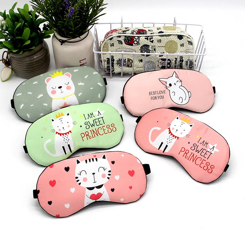 Sleeping Mask Creative Funny Eyepatch Sleep Mask Cute Cotton Cartoon Eye Cover  Travel  Eye Band Sleeping Aid Kids Blindfold