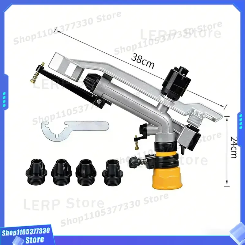 Garden Rotary Sprinkler System Full Kit Rocker Gun Irrigation Equipment for Orchard Lawn Watering Automatic Spray Nozzle Tool