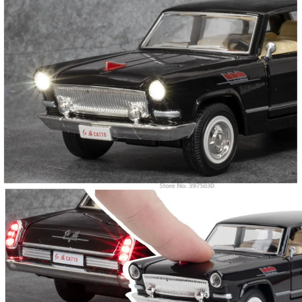 1:32 HongQI CA770 Alloy Metal Diecast Cars Model Toy Car Vehicles With Pull Back Sound And Light for Toys For Children Boy Gifts