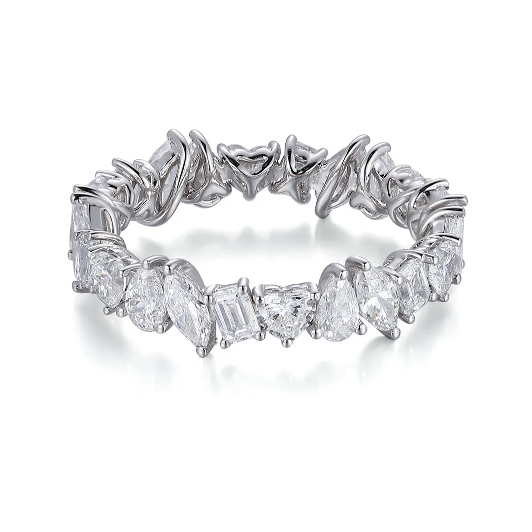 Provence echtes 18K Weißgold DEF Farbe Marquise Herzschliff voller Labordiamant Verlobungsringe für Frauen Benutzerdefinierter Luxus-Ehering