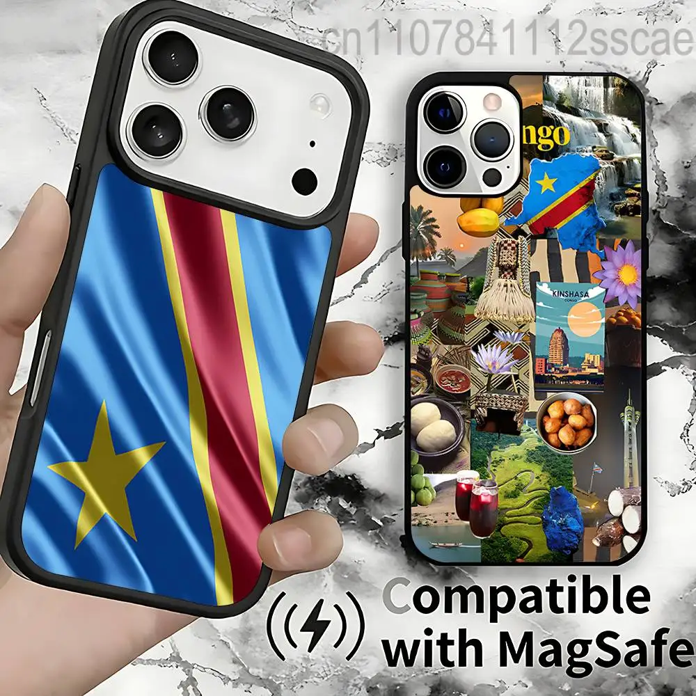 

D-Democratic Republic C-Congo MAP Magnetic Case: Compatible with IPhone 17,16,15,14,13,12,11,Pro,Max,Plus,Mini,SE4,E
