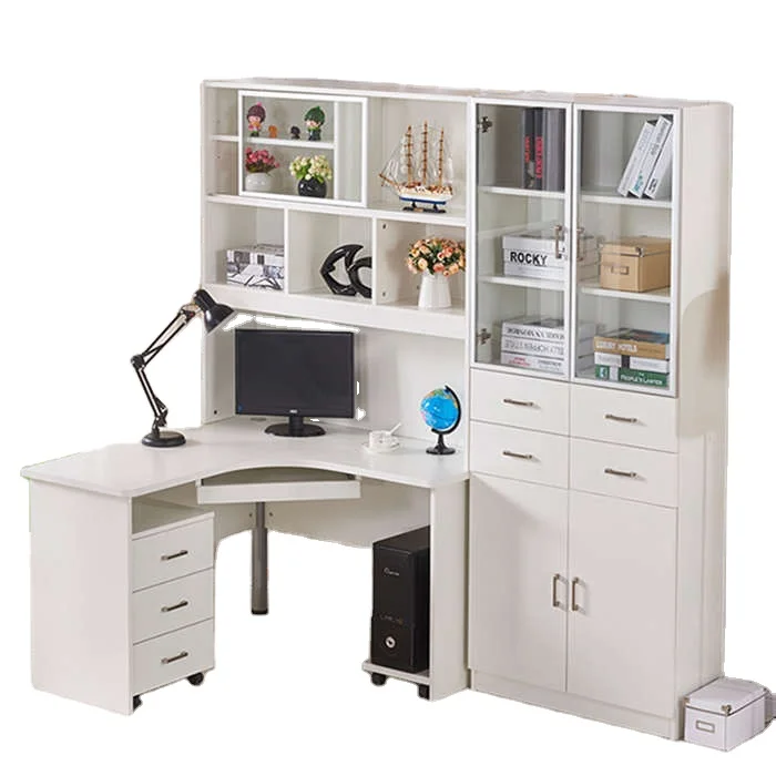Innovative computer desk with bookcase