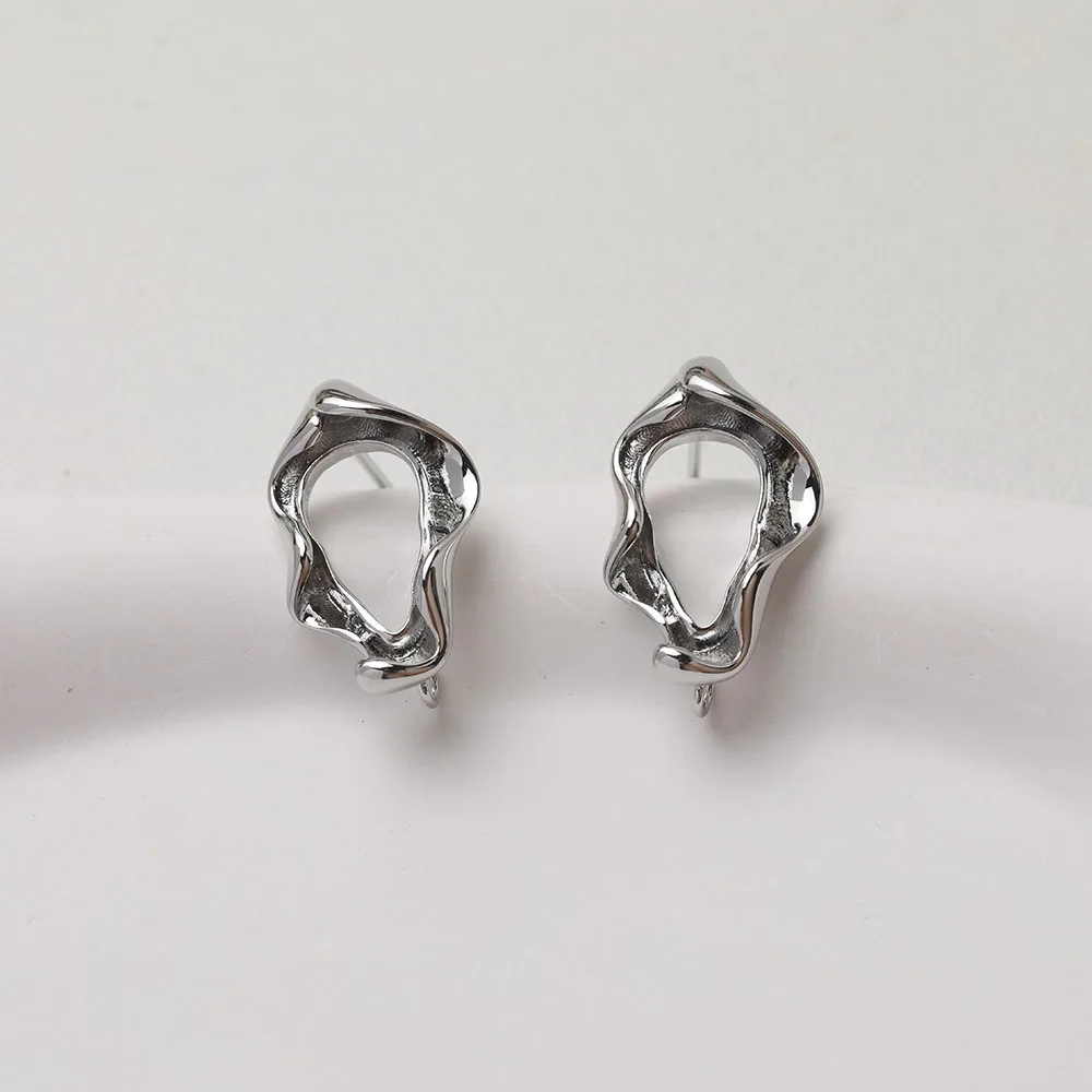 4 Stück 14 Karat vergoldet unregelmäßige gerollte Kante Ohrringe Ohr stecker Schmuck DIY Herstellung liefert hand gefertigtes Material Zubehör