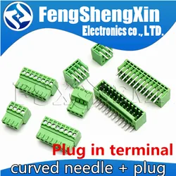 2EDGR curved needle + plug 2EDGK KF2EDGR 2.54mm Pluggable connector Plug in terminal 2P 3P 4P 5P 6P 7P 8P 9P 10P 12P 14P 16P