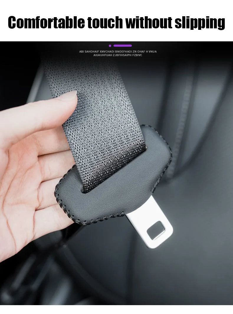 PU Leder Auto Sitz Gürtel Schnalle Clip Protector Anti-Scratch Sicherheitsgurt Abdeckung Polsterung Innen Taste Fall Sicherheit Auto Zubehör – Detail 1
