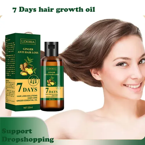 Suero líquido para el crecimiento del cabello para hombres y mujeres, aceite esencial para el cuidado del cabello, anticaída, previene la calvicie, jengibre, 1 piezas, 35ml