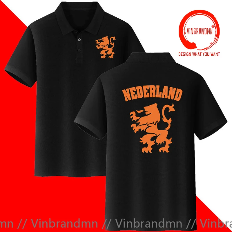 Netherlands National Flag Polo Shirt Nederland Orange Dutch Lion Soccer National Emblem Polo T Shirt Stylish Fashion Polo Shirts