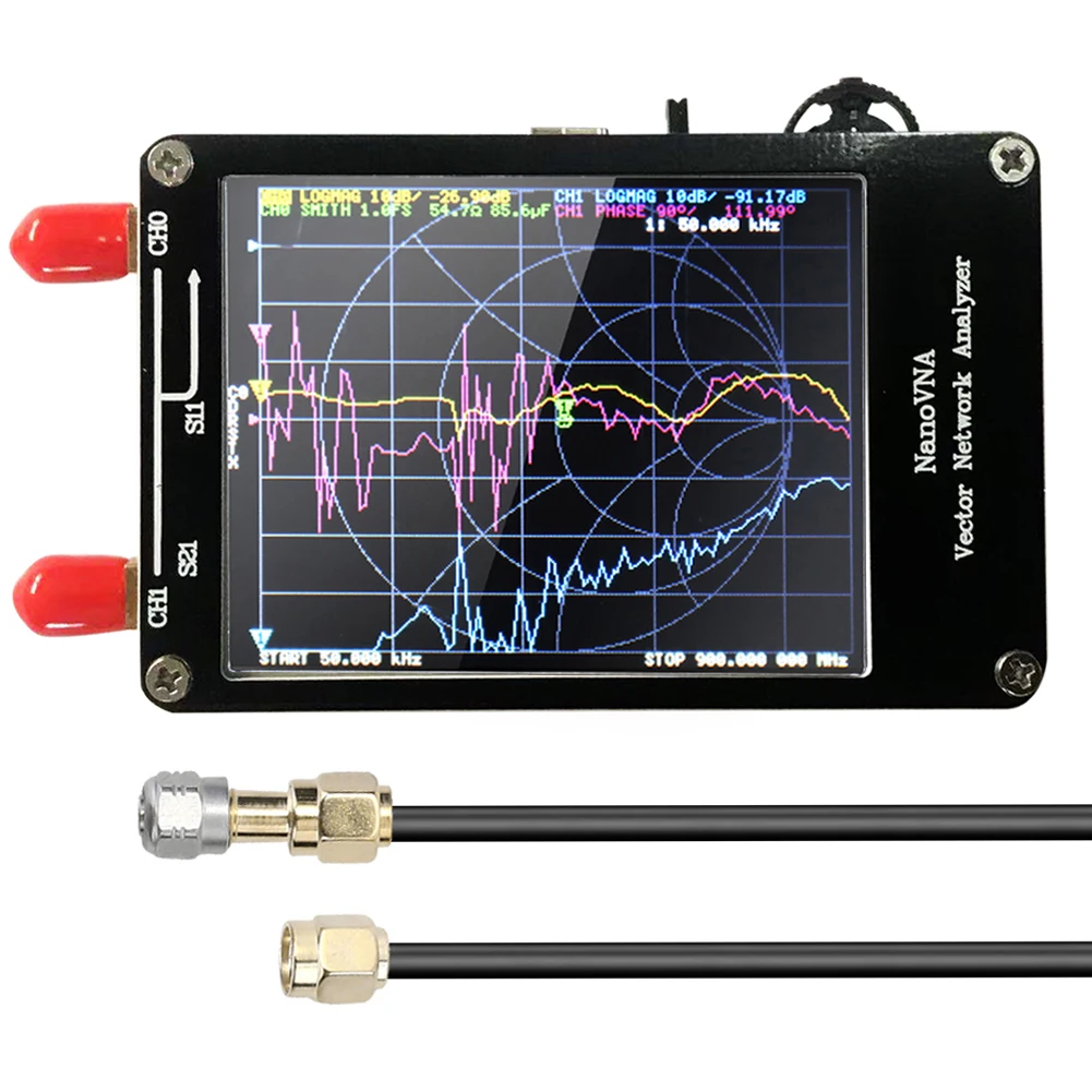 Imagem -02 - Digital Vector Network Analyzer Ondas em pé Ondas Curtas Antena Tester Nano Vna Tester mf hf Vhf Uhf 50khz-900mhz