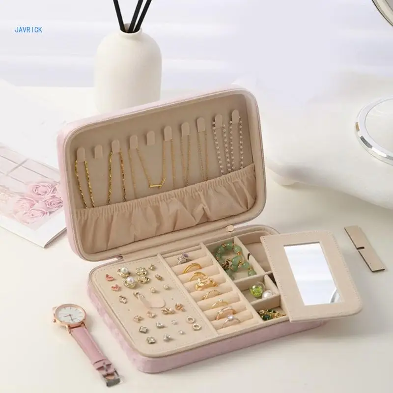 Plush Jewelry Organizers Case Practical and Stylish Jewelry Organization Case for Daily and Travel Essential