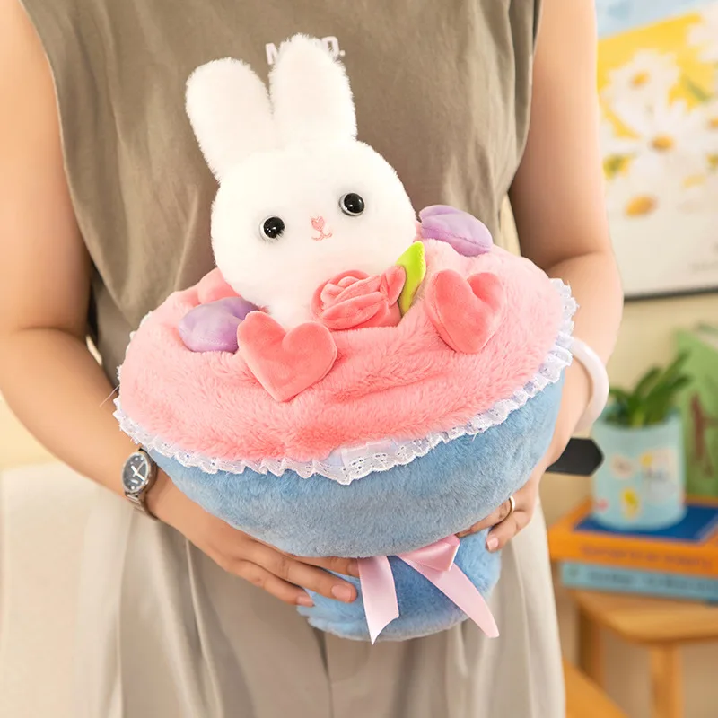 

Rabbit Bouquet Plush Toys Kawaii Flower Bunny Doll Cute Stuffed Coushion Romantic Valentine's Day Christmas Birthday Gift