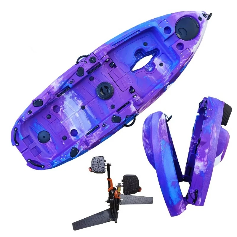 2.5m Pro Angler Plastic Folding Kayak Foldable/seperate Two Parts Fishing Kayak with Pedal System Aluminum Seat view 5