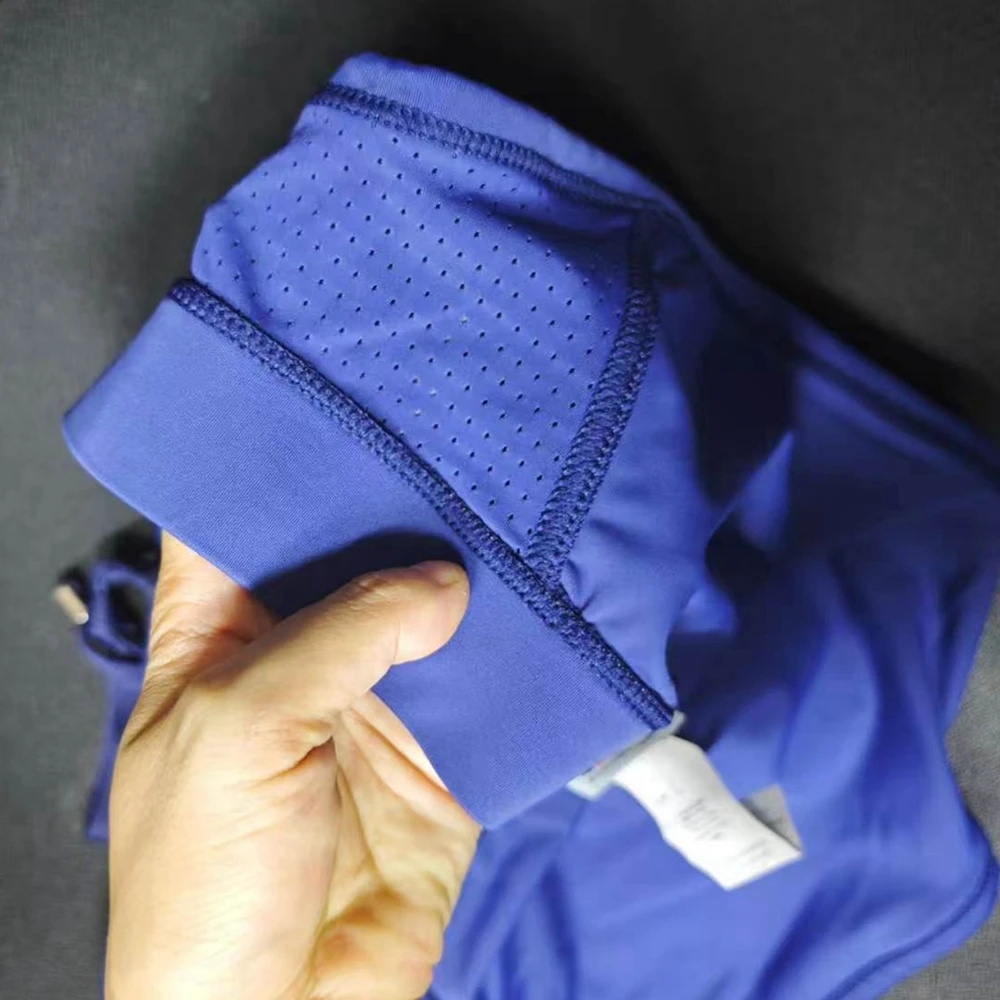 Real Photos of Cross-border New Men's Solid Color Swimming Trunks Mesh Splicing with Cup Size Sexy Three-Dimensional Beach 380-1