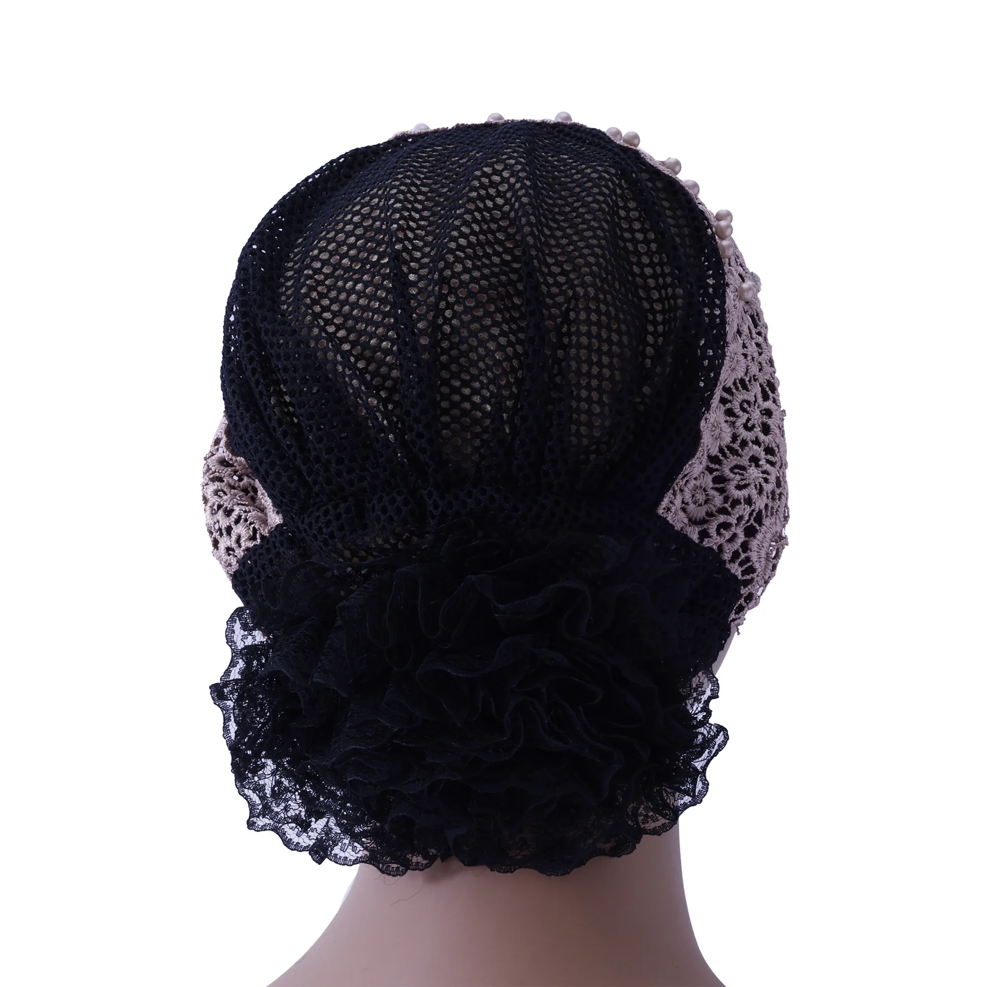 Neue Muslimische Frauen Stickerei Hijab Innen Hut Perlen Turban Blume Mützen Motorhaube Haarausfall Kopftuch Spitze Chemo Kappe Turbante Mujer