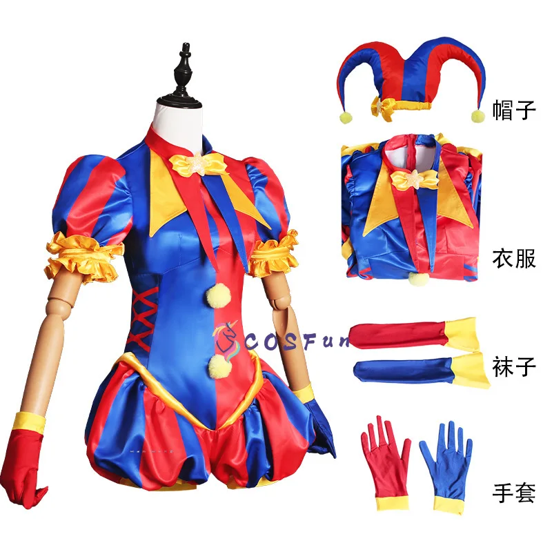 

The Amazing Digital Circus Pomi Cosplay Costume Full Set Uniform Role Play Halloween Carnival Party Outfit for Women COSFun